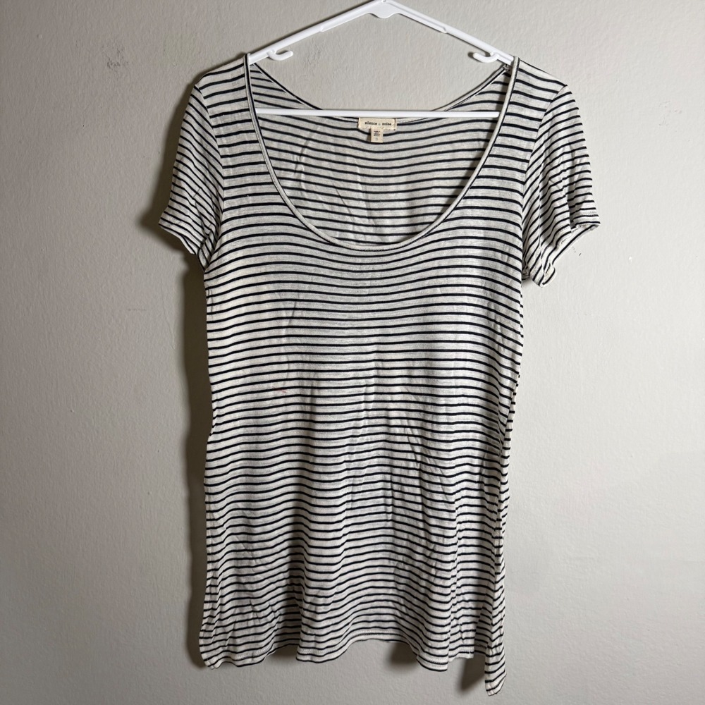 Silence + Noise Urban Outfitters Striped Scoop Neck Short Sleeve Tee Small